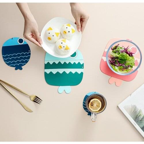 Cartoon Cute Fish Heat Insulation Pad Table Mat Non-slip Thickening Household Bowl Mat Anti-scalding Creative Coaster