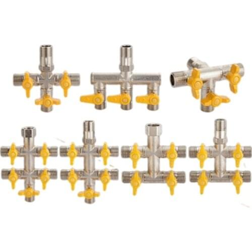 Union three-way copper valve gas tap water valve ball valve thickened 4-point thread switch 1-point 3-WAY 4-WAY valve