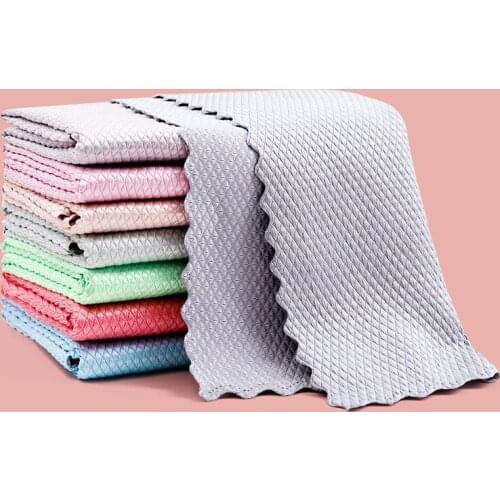 Microfiber Cloth For Kitchen Cleaning Cloth Screen Wiping Absorbent Rag Home Bamboo Wash Dish Cleaning Magic Kitchen Towel