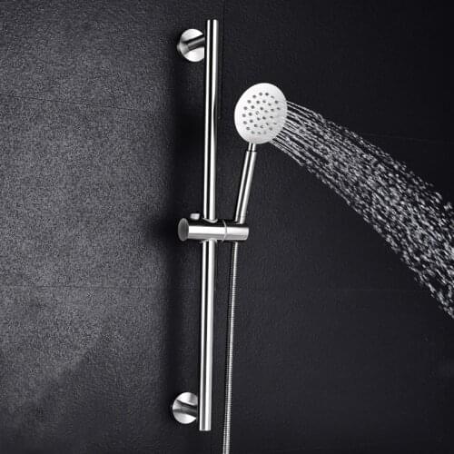 Bathroom Sliding Shower Adjustable Height Contemporary Style Multifunction Brushed Handheld Shower Set
