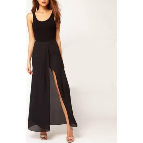 Midi Long Skirts Womens 2021 Spring Summer High Waist Zipper Elegant Fashion Side Split Female Black Office Ladies Casual Skirts