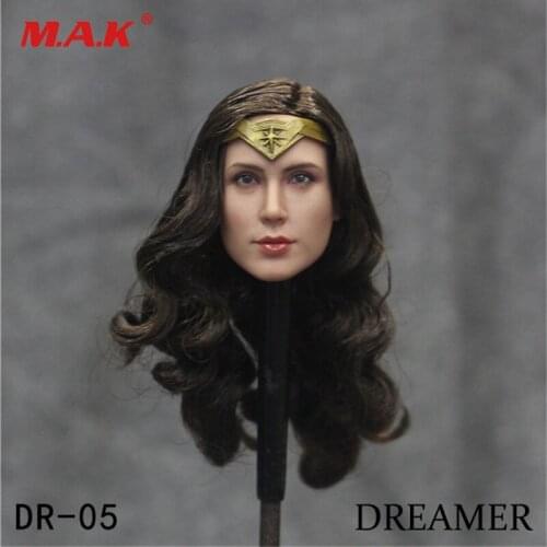 In stock 1/6 scale Female Hero Head Carving DR-05 Model brown hair fit 12'' female figure body