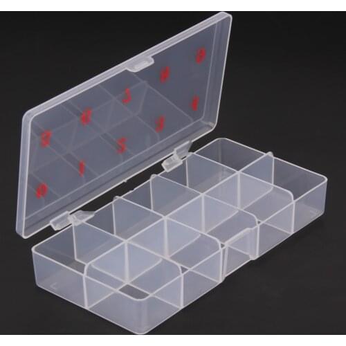 10 Grids Nail Art Storage Case Plastic Clear False Nail Tips Storage Box Holder Jewelry Organzier Boxes Case Manicure Tool