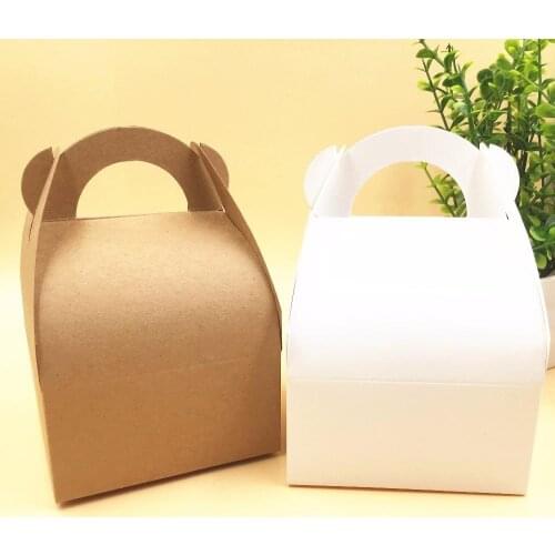 10x10x14.5cm Kraft Wedding Party Favors Gift Boxes Blank Chocolates/Cake/Handmade Food/Candy Box Paper Storage Boxess