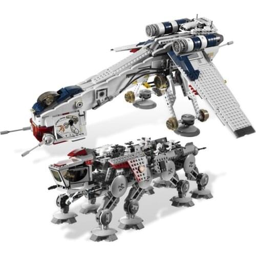 1788pcs Genuine Starwass Republic Dropship With At-ot Walker Set Building Blocks Bricks Toys Hobby To Collect