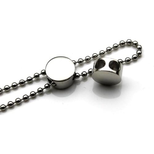 4pcs Stainless Steel Charm Beads Double Hole 3mm Metal Slide Spacer Bead Stopper Adjustable Clasp for Bracelet Jewelry Making