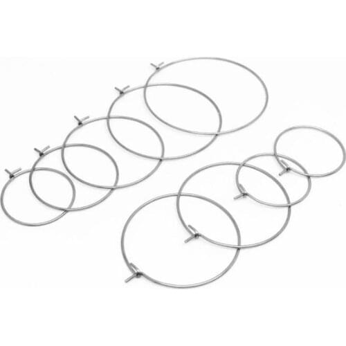 50pcs 15/20/25/30/35/40/45/50mm Stainless Steel Earring Findings Ear Clasps Hooks Fittings DIY Jewelry Making Accessories