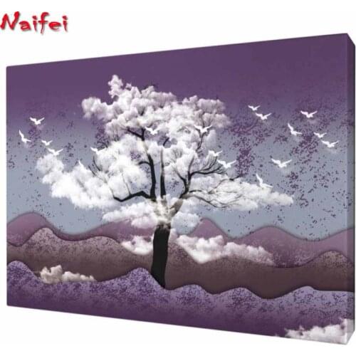 5D DIY Diamond Painting Abstract clouds tree Embroidery Mosaic Art Landscape Picture Rhinestone Home Decoration Gift