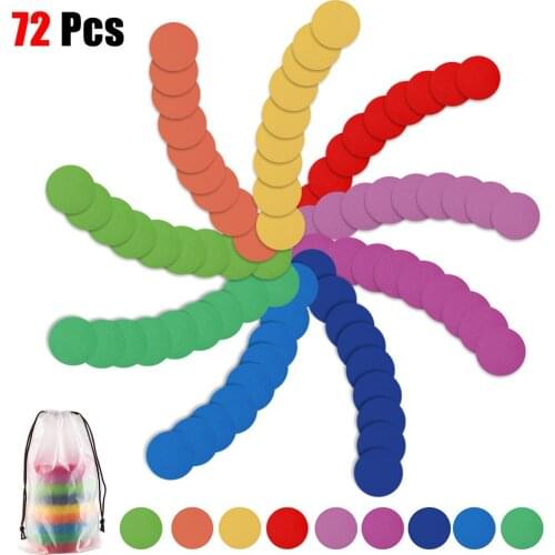 72Pcs 4 Inch Carpet Spots Sit Markers, Flexible Floor Classroom Seating Rug Mats Can Rollable, Bendable, Washable