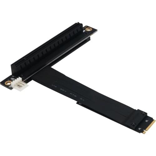 Riser PCIE 16x To M2 M.2 NVMe Key-M 2230 2242 2260 2280 Riser Card 32G/bps Gen3.0 Cable PCI Express x16 Extender with Sata Power