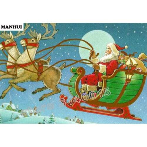 DIY 5D Full Diamond Painting cross stitch Diamond Embroidery Santa Claus sends gift Square Diamond Mosaic Crafts ABC231