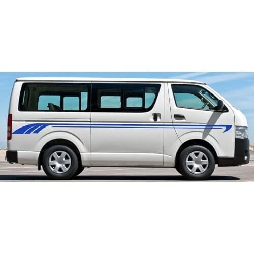 Car decals 2 Pcs cool line side door stripe racing graphic Vinyl car sticker for hiace 2015 2016 2017 2018