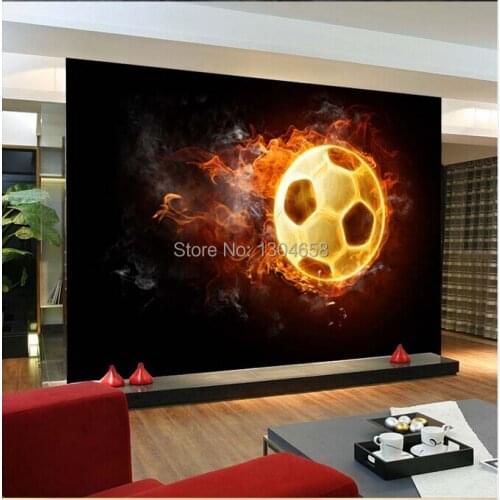 Free shipping custom wallpaper modern large-scale 3D burning sofa bedroom TV backdrop football wallpaper effects