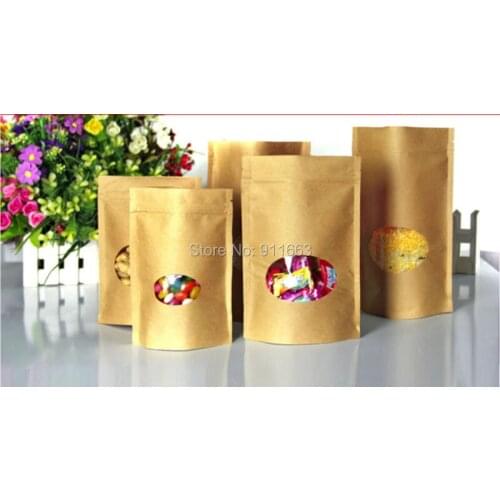 Big sale! 11cmx16cm*0.14mm+3cm,100pcs/lot !Reclosable Zipper Craft paper Bag,Self -Sealed Bag,Tea bag,standing pouch