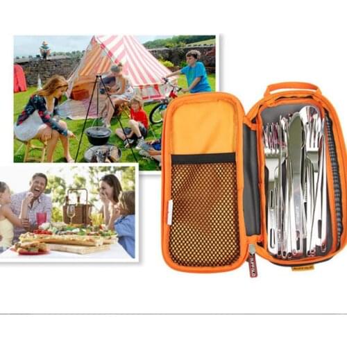 Travel Carrying Makeup Bag Pouch Tableware Chopsticks Spoon Fork Organizer Holder for Outdoor Camping Hiking Picnic BBQ