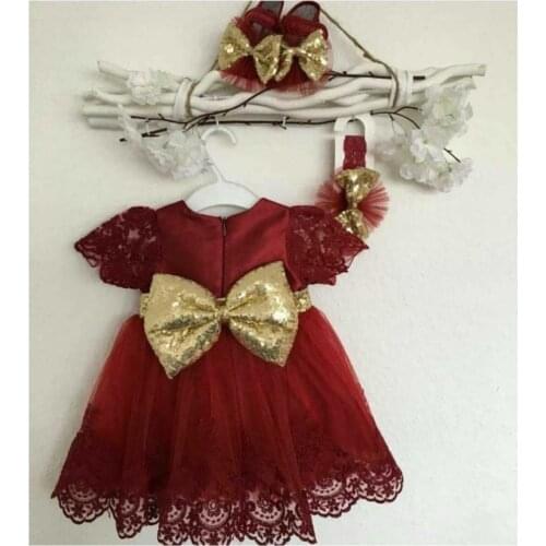 Baby girl Burgundy Mevlüt Special Day Dress 0 6 Months