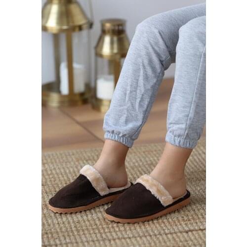 A0024-20Kahve Pink Potin Coffee unisex Home Slipper A0024-20