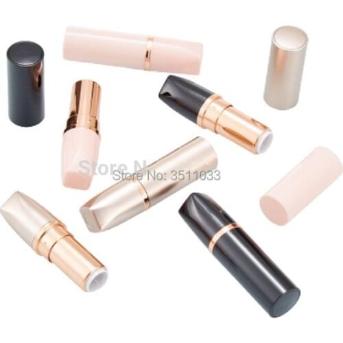 Elegent 12.1mm Black Pink Gold Plastic Lipstick Tube Empty Lip Rouge Cosmetic Container Lip Balm Bottle Lip Makeup 20/30/50pcs