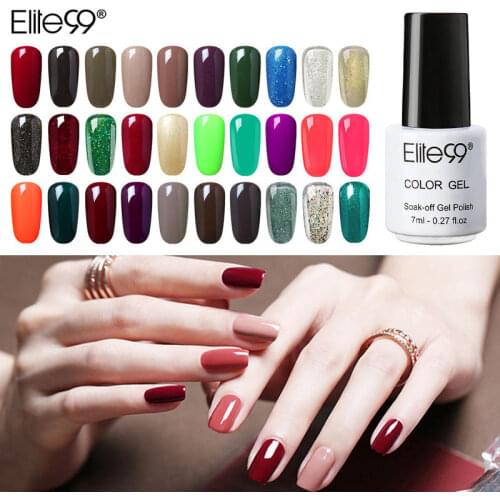 Elite99 7ml Semi Permanent Vernis Enamel Pure Color Gel Polish UV LED Gel Nail Polish Top Base Coat For Nails Art Manicure