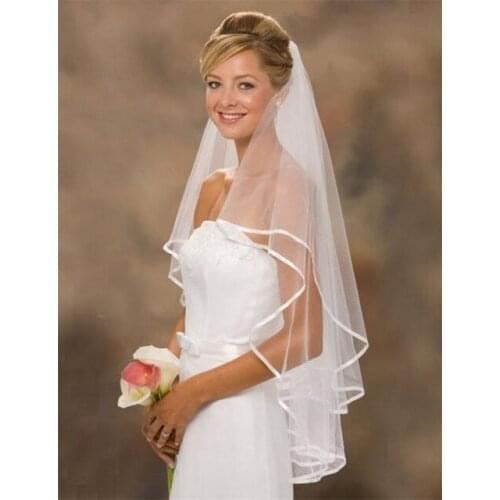 High Quality Romantic Short Wedding Veils Two Layer 75 cm Comb Wedding Bridal Party Tulle Veil