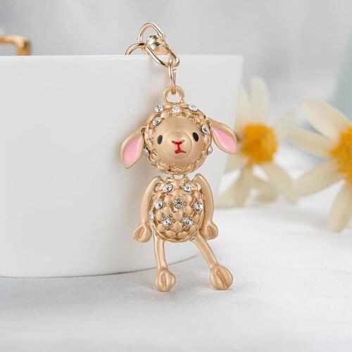 XDPQQ European and American hot-selling metal dumb gold lamb keychain female bag exquisite small gift keychain pendant