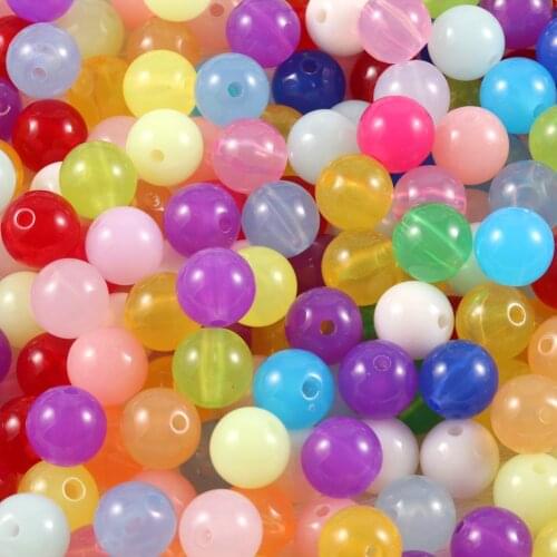 100/300/500Pcs 4-12mm Candy Color Acrylic Round Ball Spacer Beads For Jewelry Making DIY Jewelry Accessories For Handicrafts