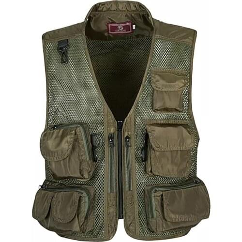 Summer Outdoor Tactical Camping Mesh Vest Men multi-pocket Hunting Hiking Vest Sport Photographer Waistcoat Sleeveless Jacket