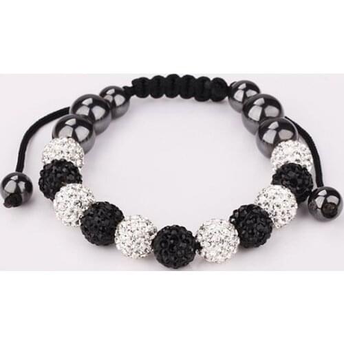 Minites kills ! NEW ARRIVAL WHITE AND BLACK Ball Beads Bracelet fasion Christmas Gift ! crystal