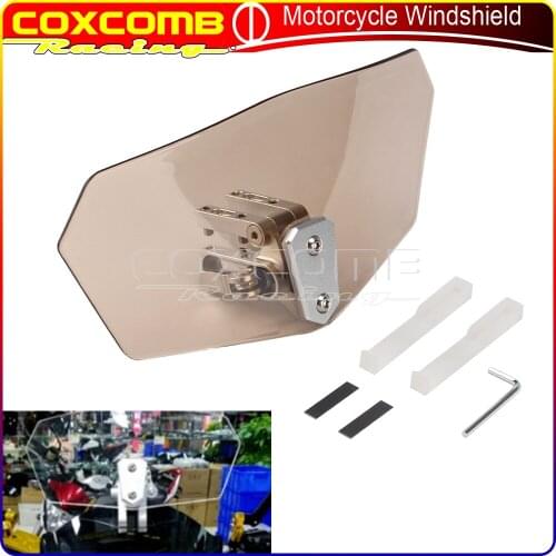 Motorcycle Universal Windshield Clip-On Windscreen Extension For Kawasaki Yamaha Z125 ZX-6 ZX10R Z1000 YZFR1 FZ8 Harley BMW