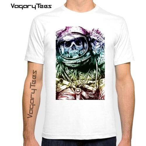 Vagarytees The sad skull of an Astronaut skull punk t shirt men summer new white casual homme short cool geek tshirt unisex gift