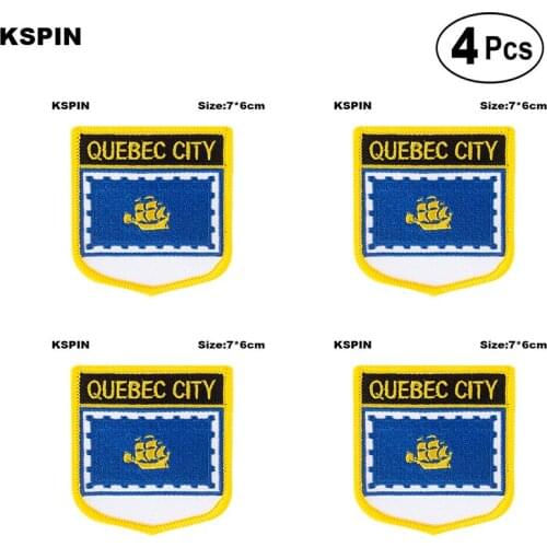 Quebec City Flag Embroidery Patches Iron on Saw on Transfer patches Sewing Applications for Clothes in Home&Garden