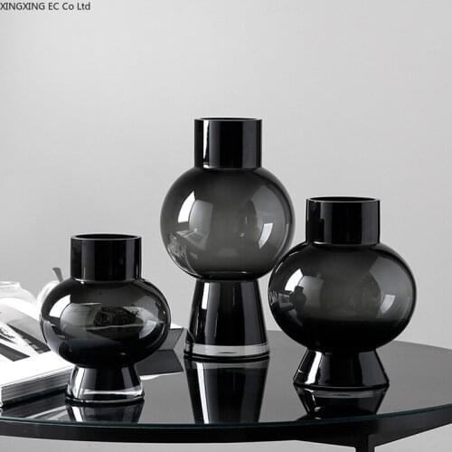 Nordic Creative Glass Vase Decoration Decoration Living Room TV Cabinet Dining Table Dried Flower Flower Arrangement Vase