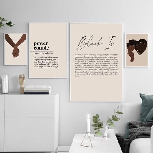 Black Woman Feminist Art Print African American Girl Power Poster Boho Wall Pictures Female Portrait Canvas Painting Home Decor