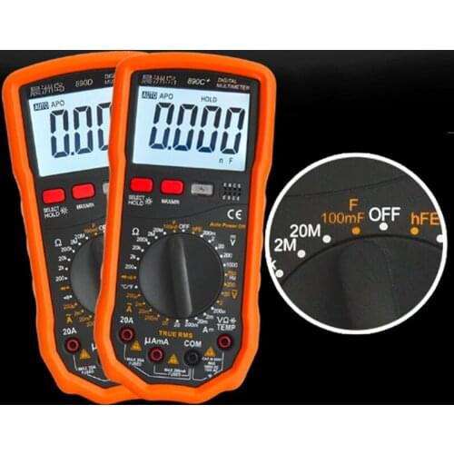 Huppgou New 890D/890C+ Professional Digital Multimeter True RMS Multimeter 20mF Capacitor 20A Currents Measurement meter