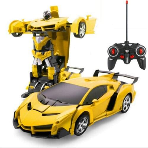 1:14 RC Car Police Transformation Robots Vehicle Model Robots Toys Deformation Remote Control Car Kids Toys Gifts For Boys