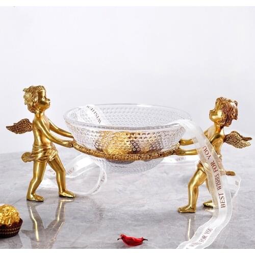 Angel Crystal Fruit Plate Removable fruit bucket Fruit bowl Home Decoration Desktop decoration Jewelry storage bowl Handmade