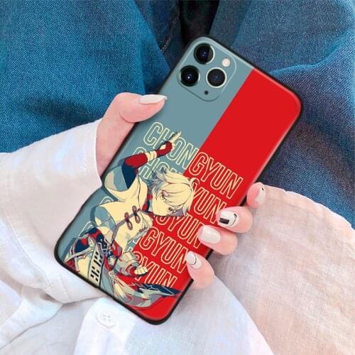 Chongyun Genshin Impact anime manga silicone Phone Case FOR iPhone Se 6 6s 7 8 Plus X Xr Xs 11 12 Mini Pro Max Glass Cover Shell