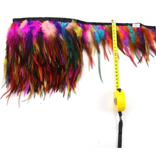 1 Meter Dyed Natural Pheasant Rooster Feather Trim Fringe 10-15cm/4-6 inch Wedding Dresses Sewing Ribbon Decoration