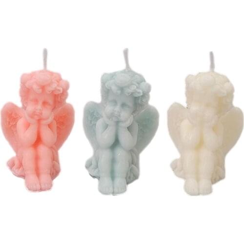 1pcs Art Candle 3D Cute Cheek Angel Scented Candle Wax Home Birthday Party Christmas Decoration Candle Holiday Gifts