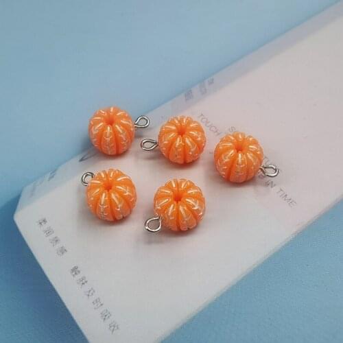 10pcs Cute Small Fruit Orange Resin Charms For Earring Findings Necklace DIY Fashion Jewelry Making P56