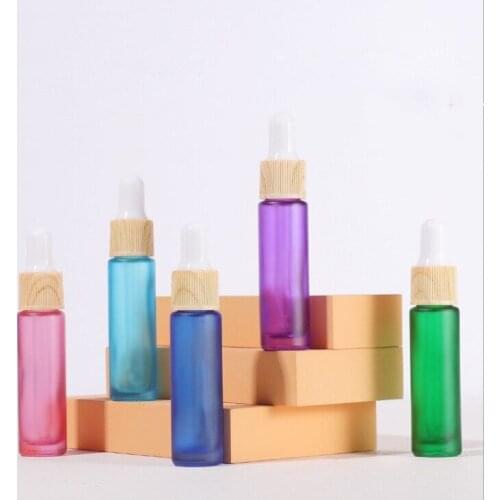 10pcs 10ml Mix Color Refillable Dropper Bottle Frosted essential oil Glass Aromatherapy Liquid Drop for massage Pipette Bottles