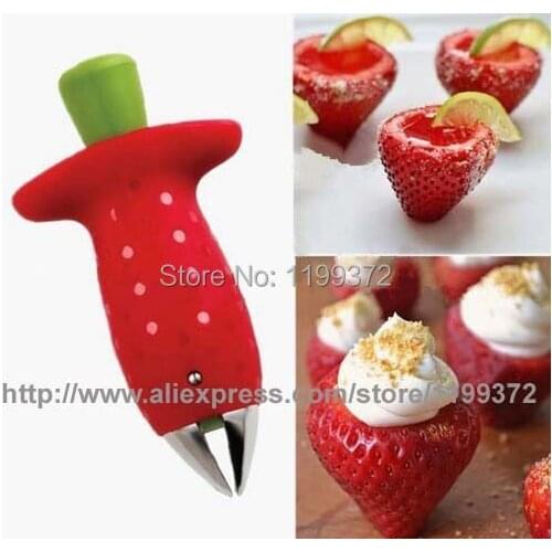 DHL Free shipping 1000pcs Strawberry Stem Leaves Huller Remover Removal Fruit Corer Kitchen Gadgets Gift