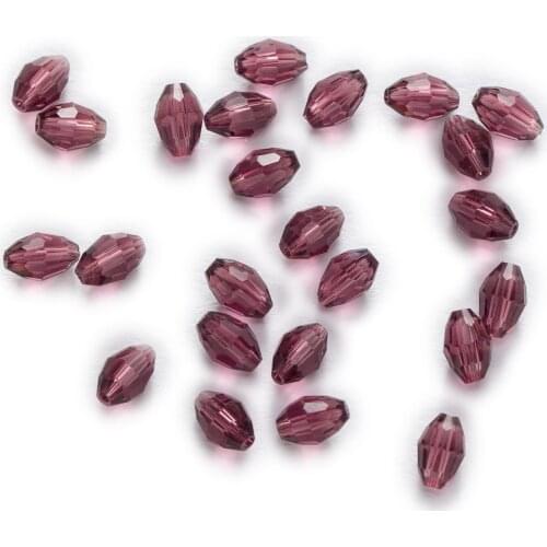 50 Piece Purple Crystal Quartz Faceted Olive Glass Spacer Beads Jewelry Making Fit Necklace Bracelet Making For Women DIY 6-11mm