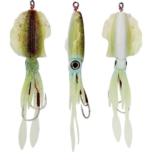60g 15cmSquid Hook Fishing Lure Soft Bait UV Luminous Octopus Squid Bionic Bait lead Pendants high quality