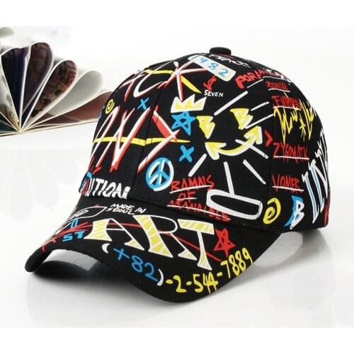 Color Graffiti Baseball Cap Men Cotton Hats Fashion Hip Hop Caps Women Spring Summer Hats Snapback Unisex Adjustable Caps
