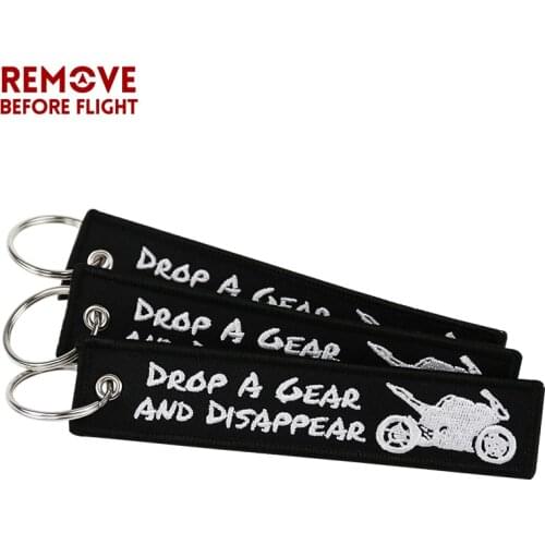 Motorcycle Keychain & Key Rings Embroidery Key Fobs Bijoux Drop A Gear Key Chains for Cars llaveros OEM ATV Car Key Ring 10 PCS
