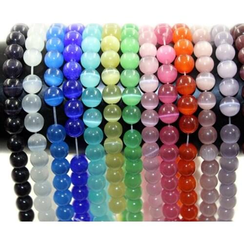Natural Stone Chatoyant Cats eye Stone Loose beads Round Opal glass ball Chatoyant stone supply 10MM 30PCS Jewelry bracelet DIY