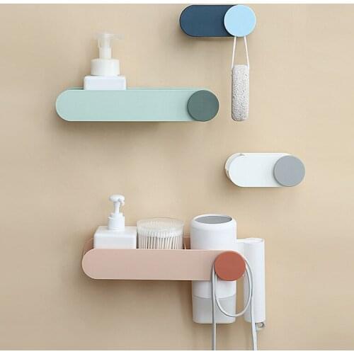 Household practical non-perforated hair dryer storage rack bathroom storage