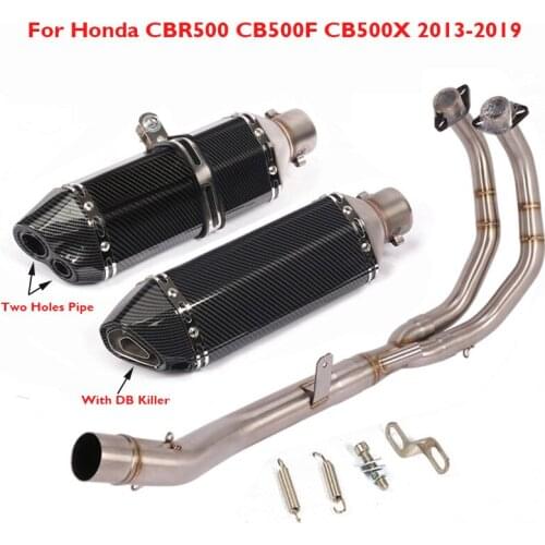 CBR500R Motorcycle Exhaust Tip System Muffler Escape Silencer Pipe Header Link Tube for Honda CBR500 CB500F CB500X 2013-2019