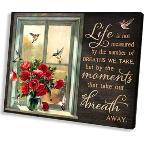 Rustic Hummingbird Canvas Room Posters Motivation Quotes Words Art Wall Print Painting Picture Home Decor For Livingroom Office